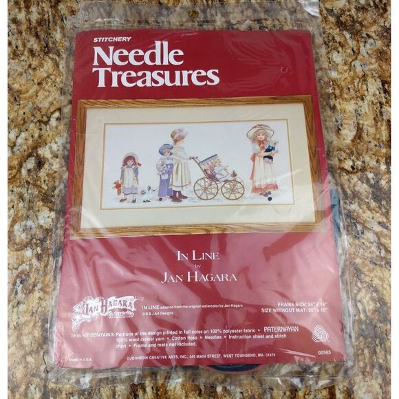 NEEDLE TREASURES‎ Embroidery Crewel Stitchery Kit Jan Hagara IN LINE Vintage NOS - Picture 1 of 14